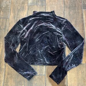 lululemon athletica Black with purple Velvet Long Sleeve Top size 10